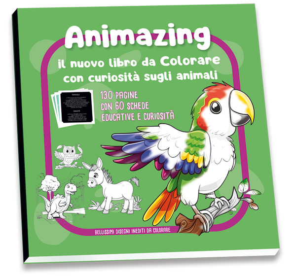 copertina Animazing: il nuovo libro da colorare con curiosità sugli animali