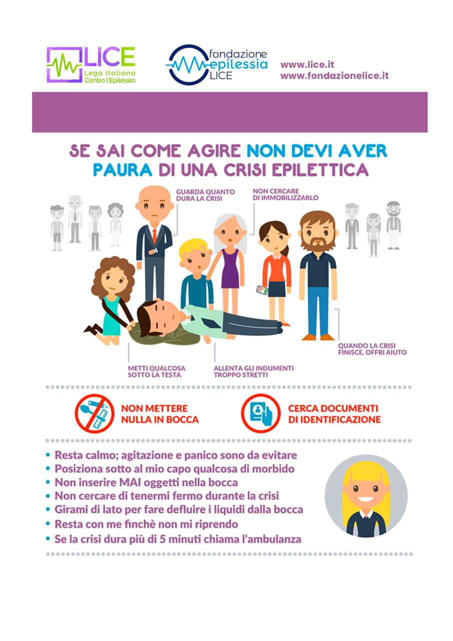 Infografica cosa fare durante una crisi di epilessia